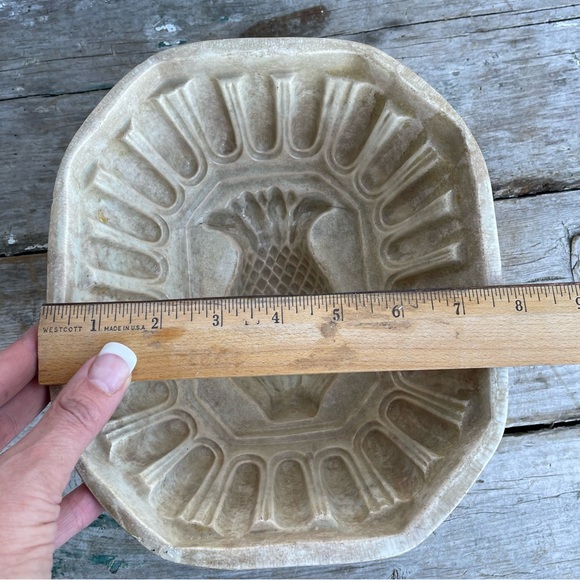 antique pineapple Stoneware bread mold bowl No.8 french country farmhouse decor - Picture 11 of 12